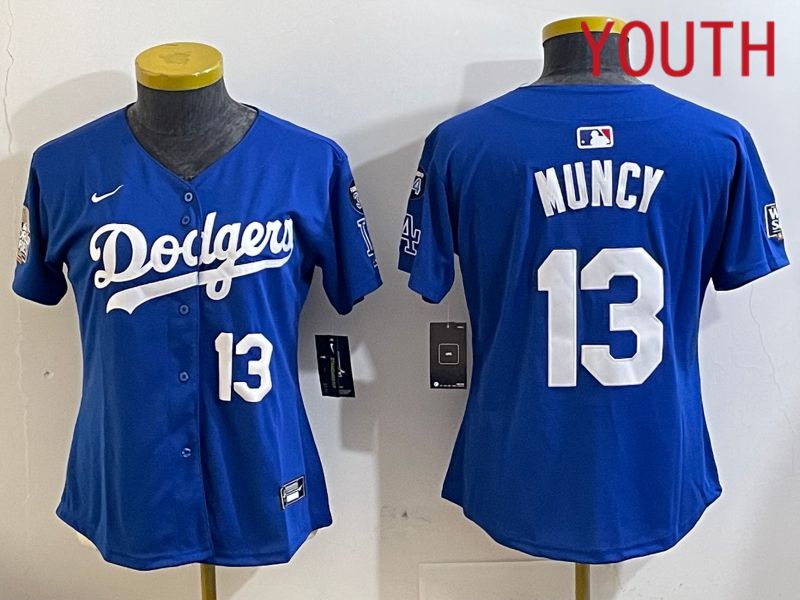 Youth Los Angeles Dodgers #13 Muncy Blue Game 2024 Nike MLB Jersey style 11218->youth mlb jersey->Youth Jersey